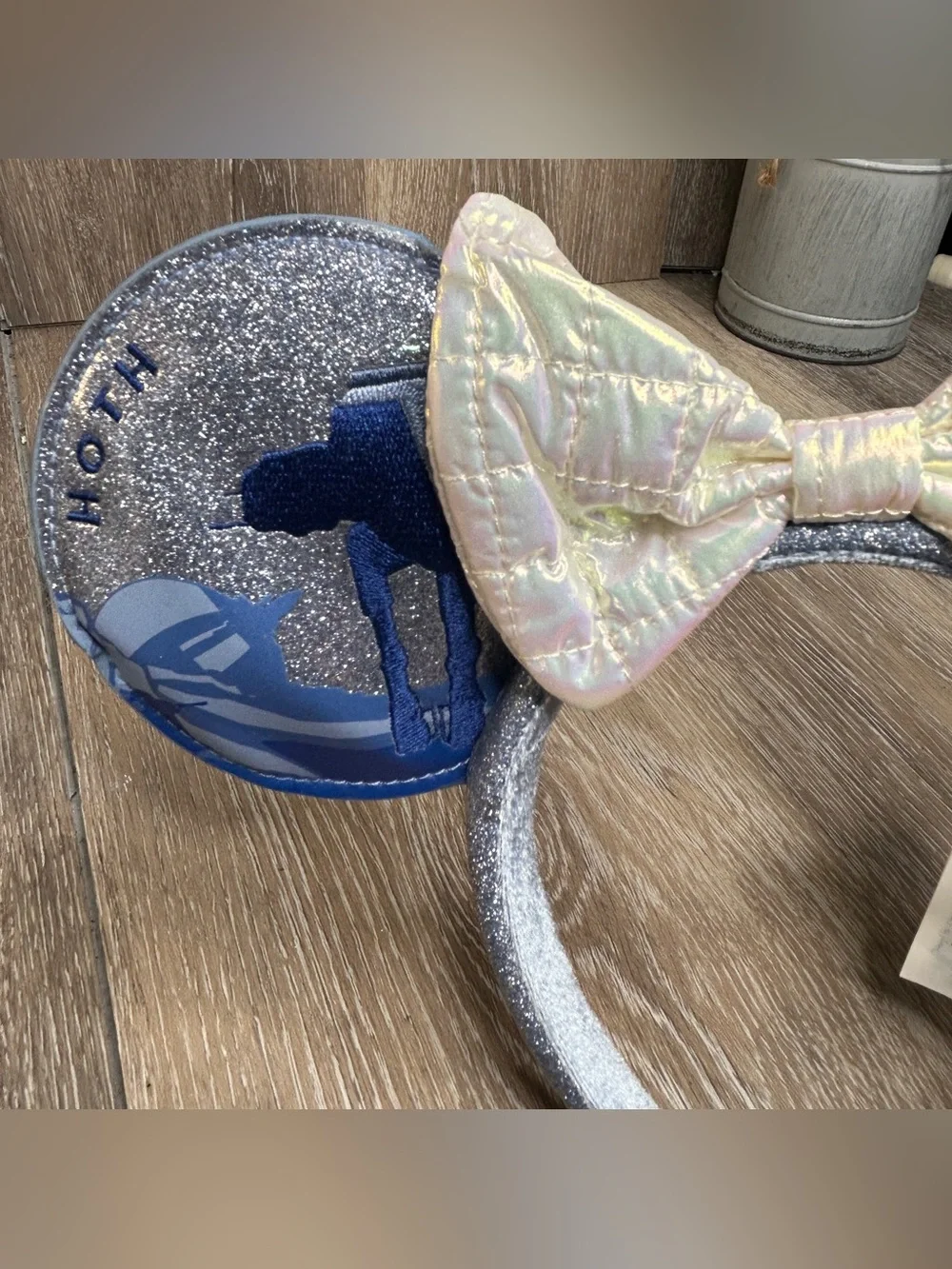 Disney Parks Star Wars Hoth Minnie Mouse Ears Headband AT-AT Silver Blue